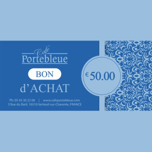 Portebleue €50 Bon d'Achat
