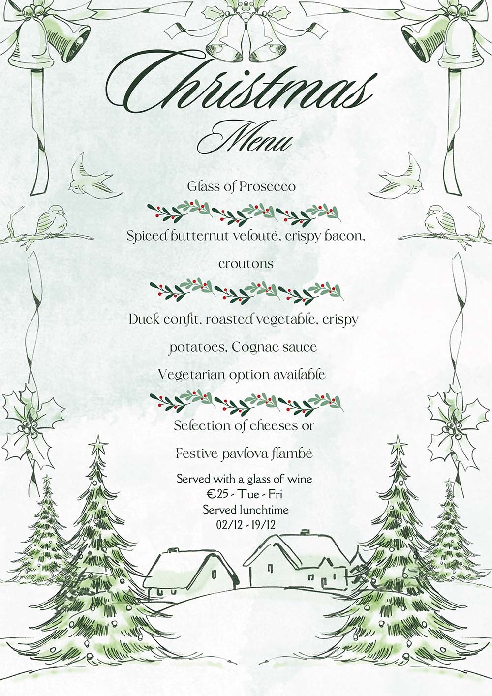 Cafe Portebleue Verteuil-sur-Charente Valentines menu